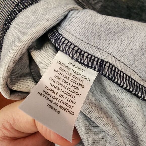 Liz Claiborne Women's Navy Mélange 3/4 Sleeve V Neck Shirt Size 1X Stripes NWT - Picture 11 of 11